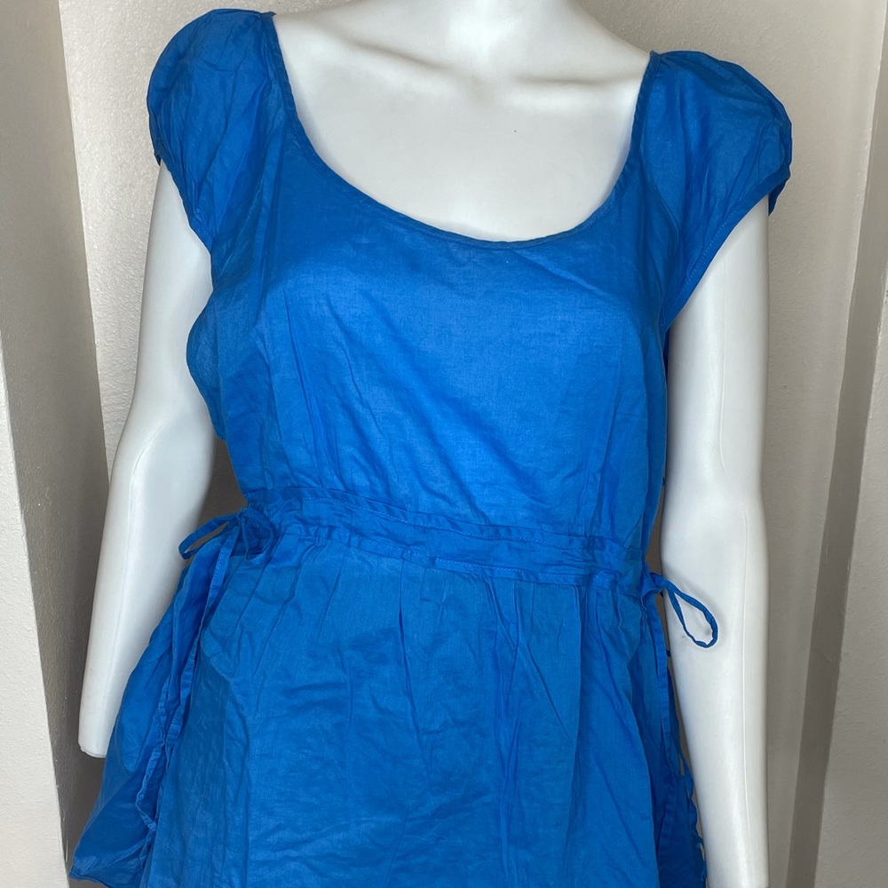 Blue Top With Side Ties